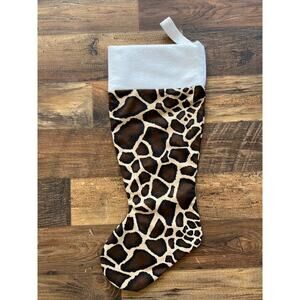 Giraffe Animal Print Christmas Stocking Handmade 21" Long